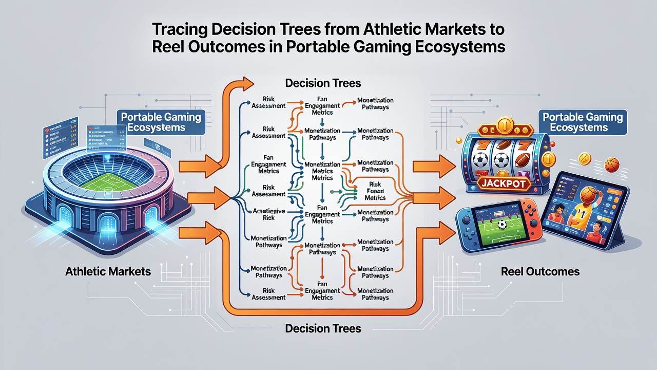 Mobile device displaying interconnected decision tree paths between sports odds and slot reels